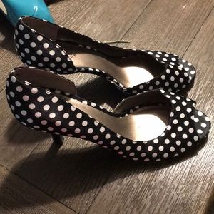 Black and white heels